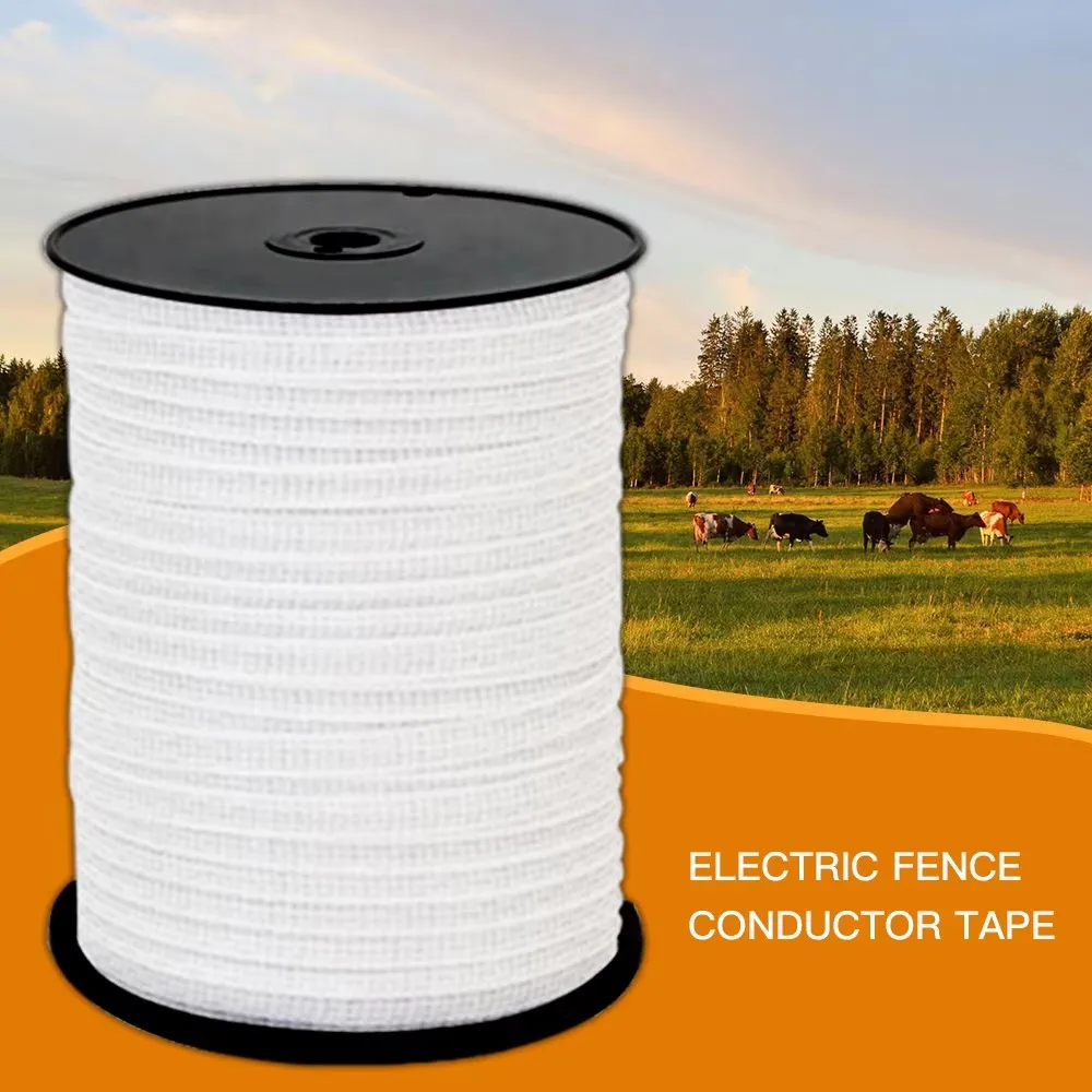 200M X 2cm Electric Fence Poly Tape High Voltage Insulation for Home Garden Animal Containment Systems
