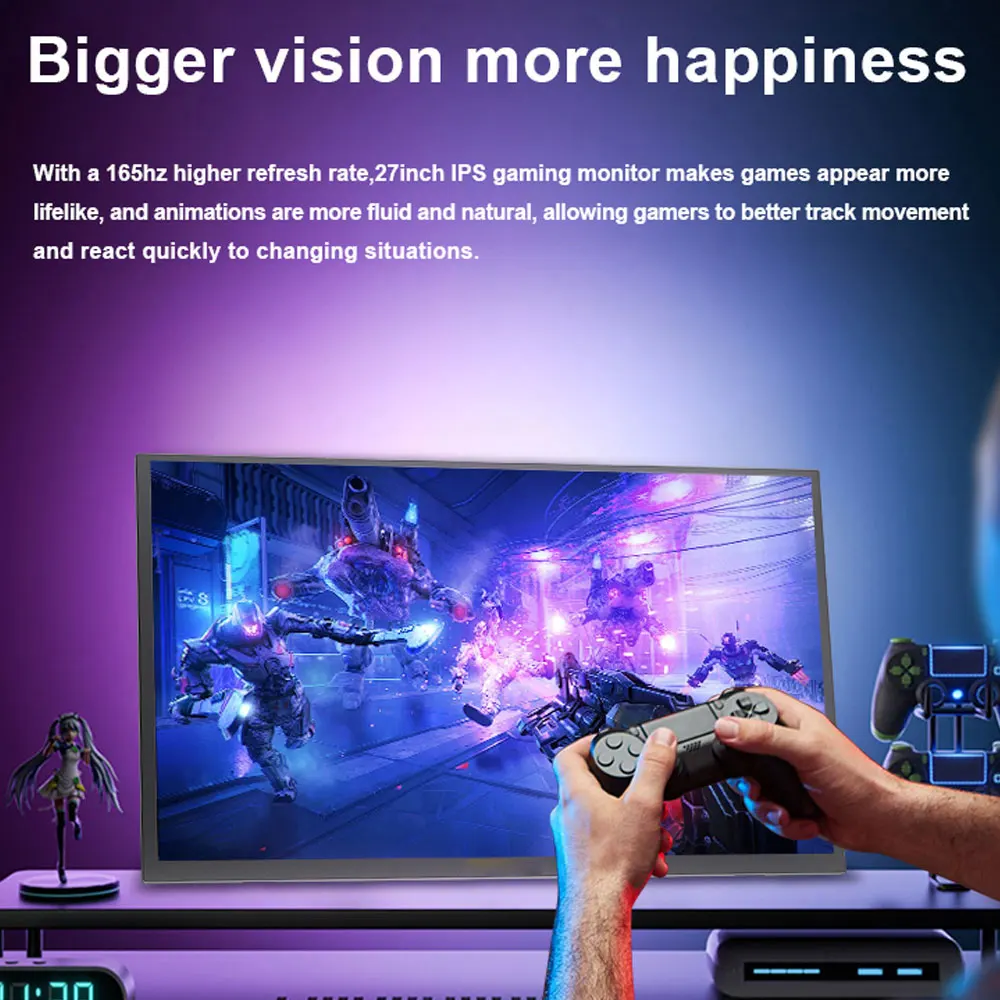 Immagine 5: Monitor portatile DLN da 27 pollici 2.5K 72% sRGB 165Hz, estensore dello schermo del laptop con porta Type C HDMI per Windows, Mac, ufficio, casa e gaming