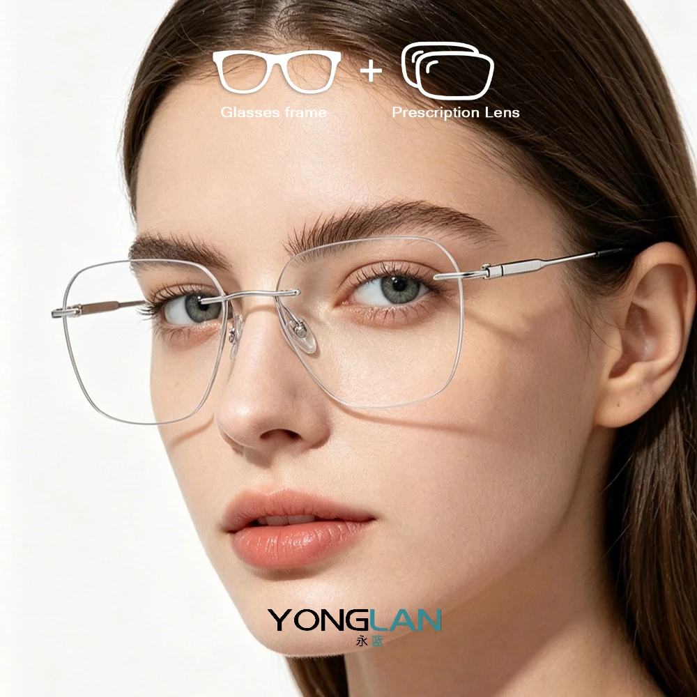 

Очки YONGLAN без оправы для мужчин и женщин, титановые, для коррекции близорукости, дальнозоркости, прогрессивные, мультифокальные