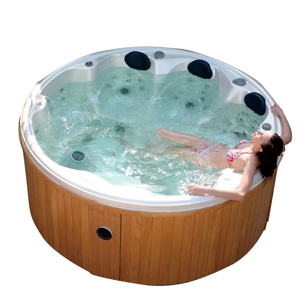 Bathroom Bathtub,Good Quality Massage Wooden Barrel Bathtub Whirlpool Spa With Price