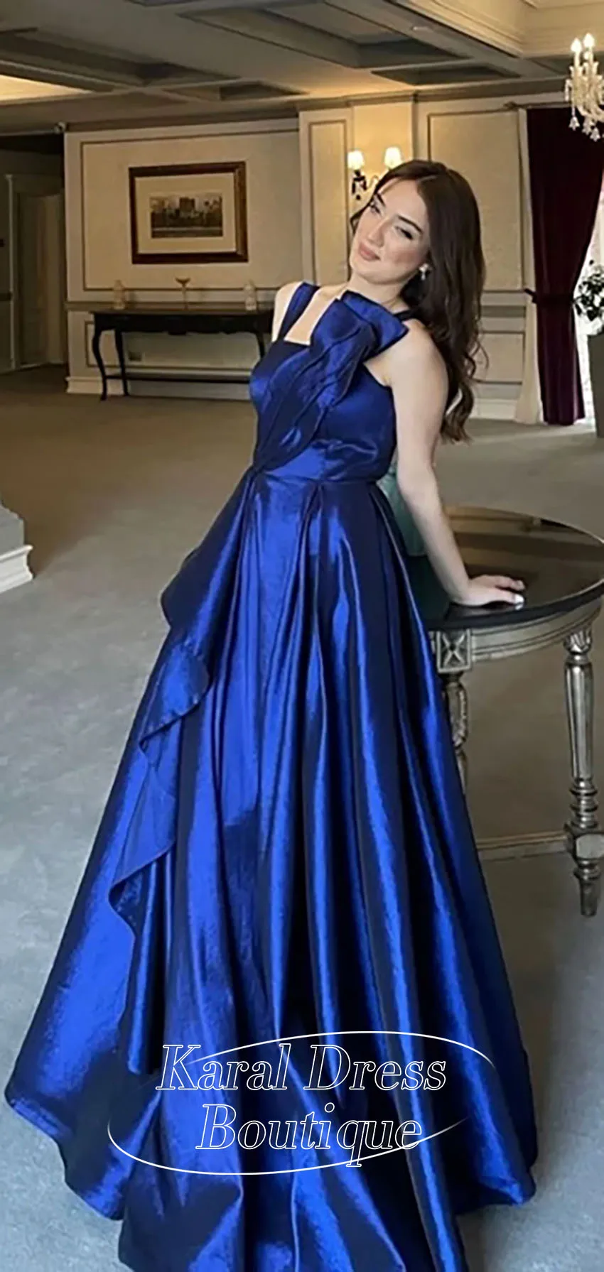 

Arabi Fashion Синие вечерние платья с квадратным воротником без рукавов по индивидуальному заказу для вечернего платья для особых случаев فساتين سهرة