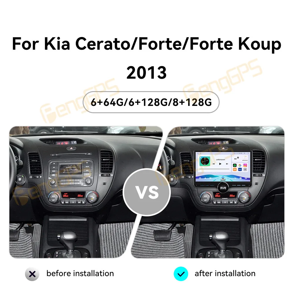 Car Accessories Radio For Kia Cerato Forte Forte Koup 2013 Android Auto GPS Navigation Multimedia Stereo Receiver Head Unit