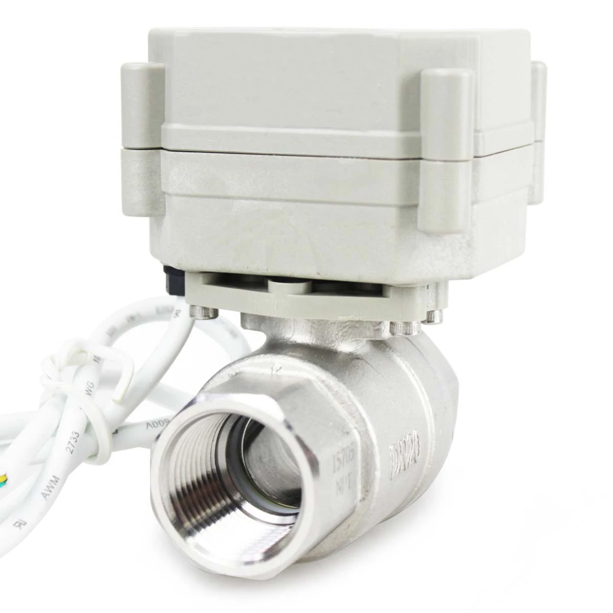 SS316 DN15-DN32 DC24V 2 Way Full Bore Motorized Ball Valve NPT/BSP, 3 Wires Control Electric Ball Valve CR3-01