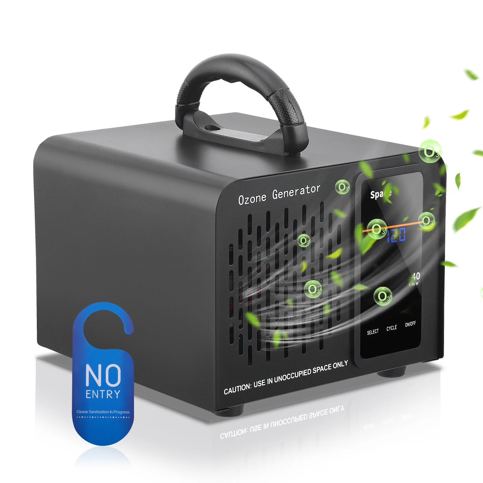 Generador de ozono de 60000 mg/h con temporizador de 120min, purificador de aire de ozono con pantalla táctil, ozonizador Industrial de 400m2 para coche, hogar, mascota
