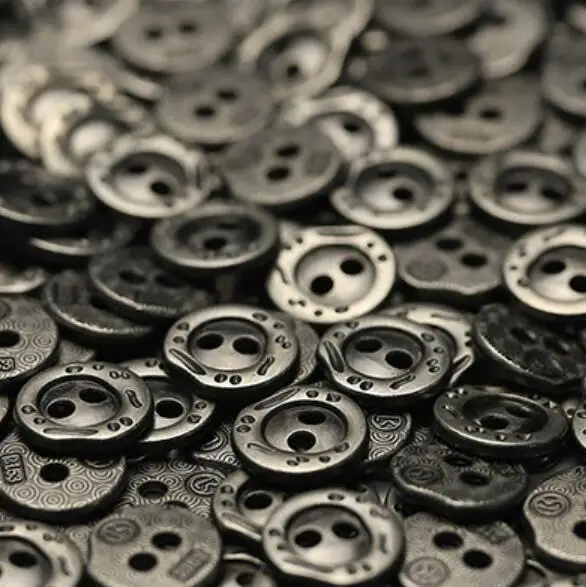 10pcs/Lot Size:12mm Retro two eyes pit edge Metal Buttons Fashion Button Women's Cowboy clothing Sewing Accessories(SSA-3855)