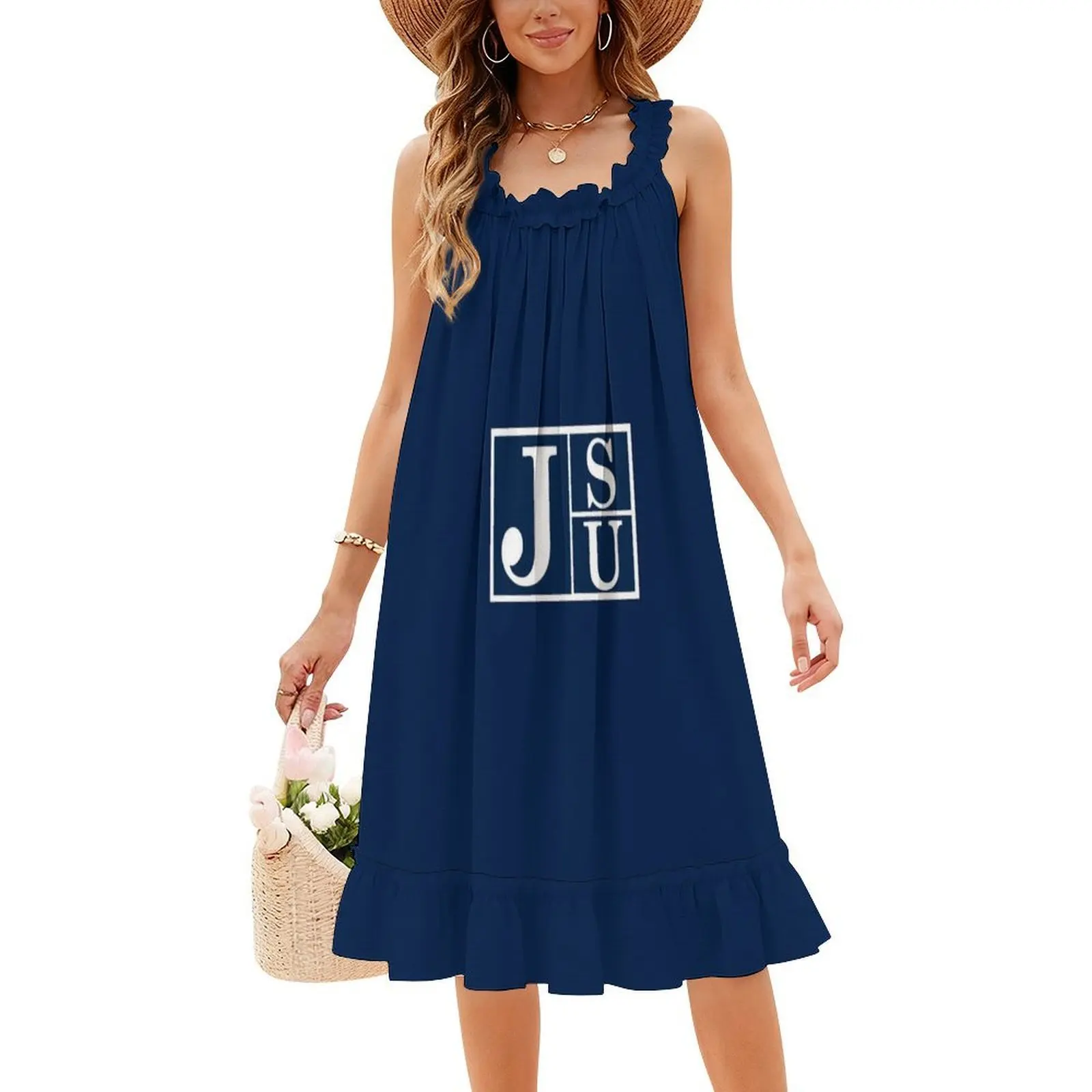 فستان Lady Tigers Jackson State Tigers-Icon بوهيمي بدون أكمام متعدد الطباعة لحفلات عطلة الشاطئ فستان رياضي بشعار