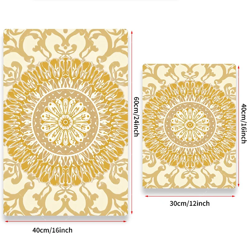 قطعة واحدة من نسيج الحائط بوهو شيك ماندالا - معلق على الحائط باللون الذهبي والكريمي لديكور المنزل #3