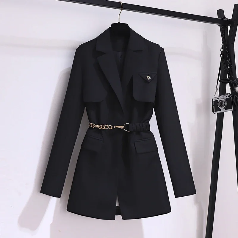 High Quality Suit Jacket Women Early Spring and Autumn New Korean Version of Loose Casual Khaki Black Trench Coat