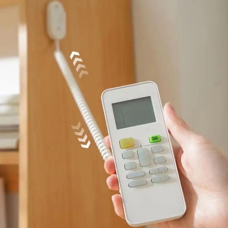 Magnetic Remote Control Holder With Spring Rope Self-adhesive No Drill TV Air Conditioner Remote Control Anti-Loss Retractable