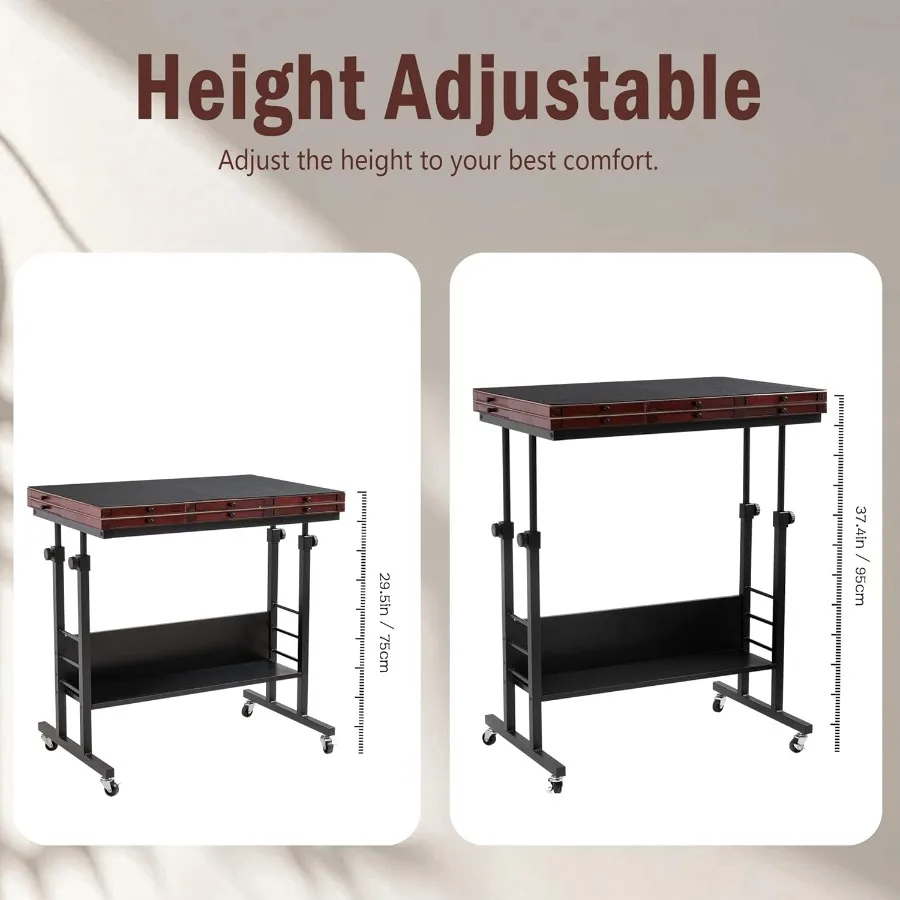 2000 Piece Foldable Puzzle Board with Height Adjustment Jigsaw Puzzle Table with 2 Felt Cover and 8 Sorting Trays Drawers Puzzl