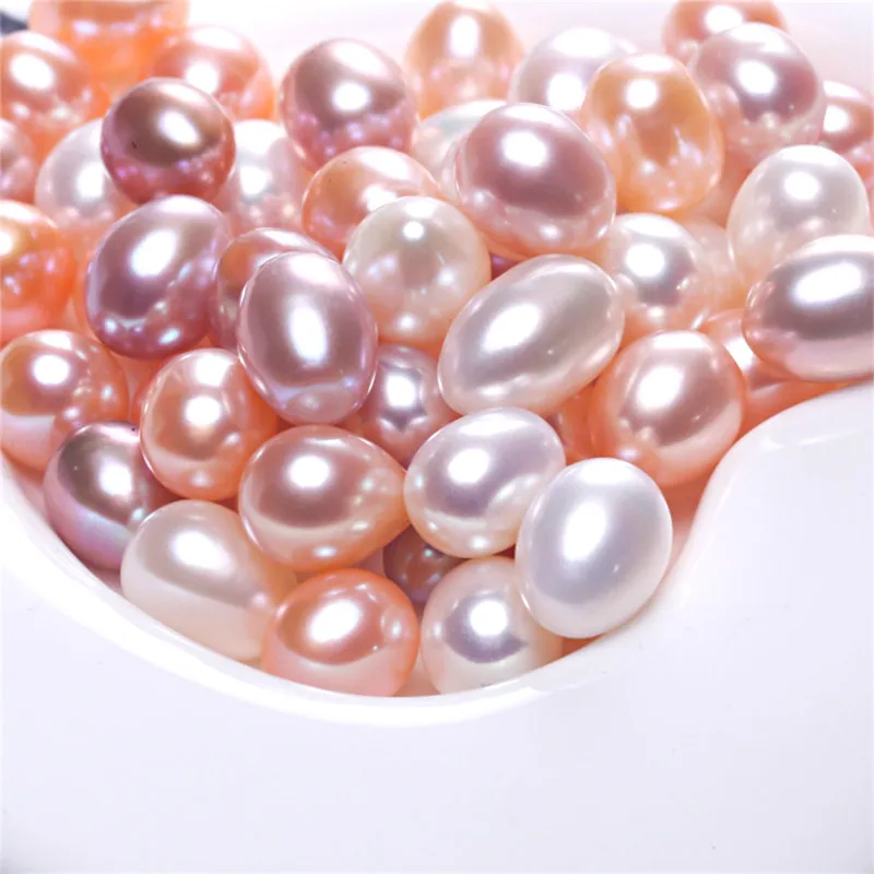 Natural Freshwater Pearl Beads AAAA Grade Half Hole Rice Shape Naked Jewelry DIY Bracelet Necklace Earring Jewelry Accessories