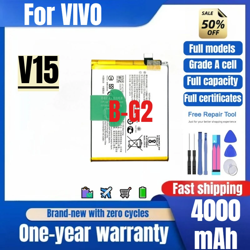 AliExpress ANLUAN B-G2 for VIVO V15 Mobile Phone Battery 0 Cycle High Quality High Capacity Battery Replacement Bateria Grade A Cell with Tools