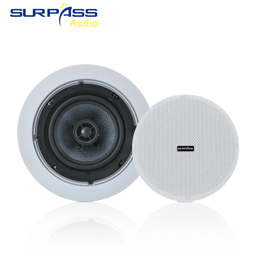 Home Audio Systems 100V 30W Coaxial Passive Ceiling Speaker with Back Cover Recessed In Wall Ceiling Speakers for Shopping Mall