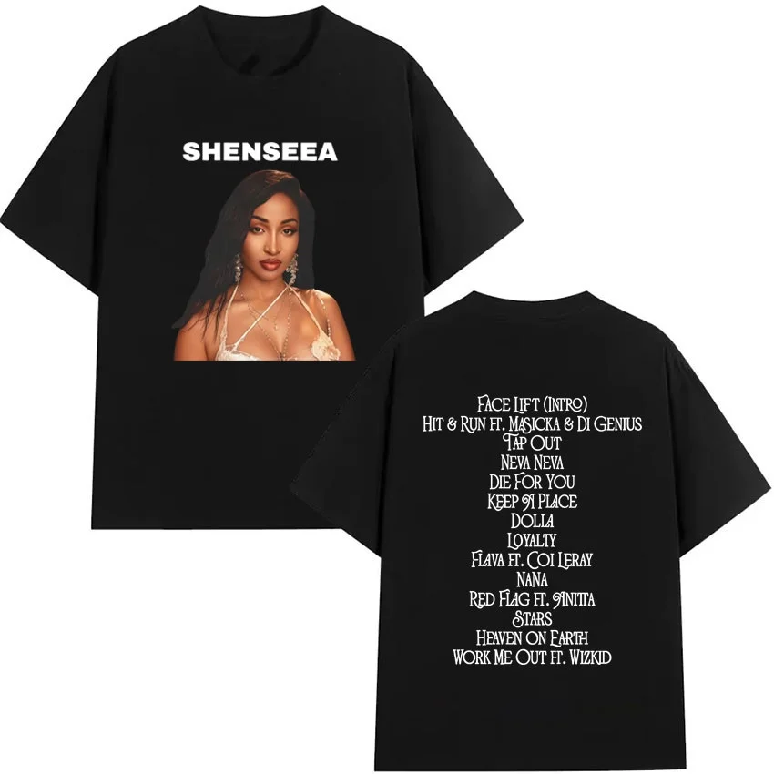 

Hipster Tops Singer Shenseea T-shirt 2025 Summer New Hot Men's Women's Pure Cotton Gothic Street Wear Aesthetics Y2K T-shirt