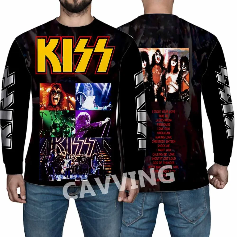 Sudadera con estampado 3D de KISS BAND, jersey de cuello redondo, estilo Harajuku, sudadera de manga larga, sudaderas informales KK2