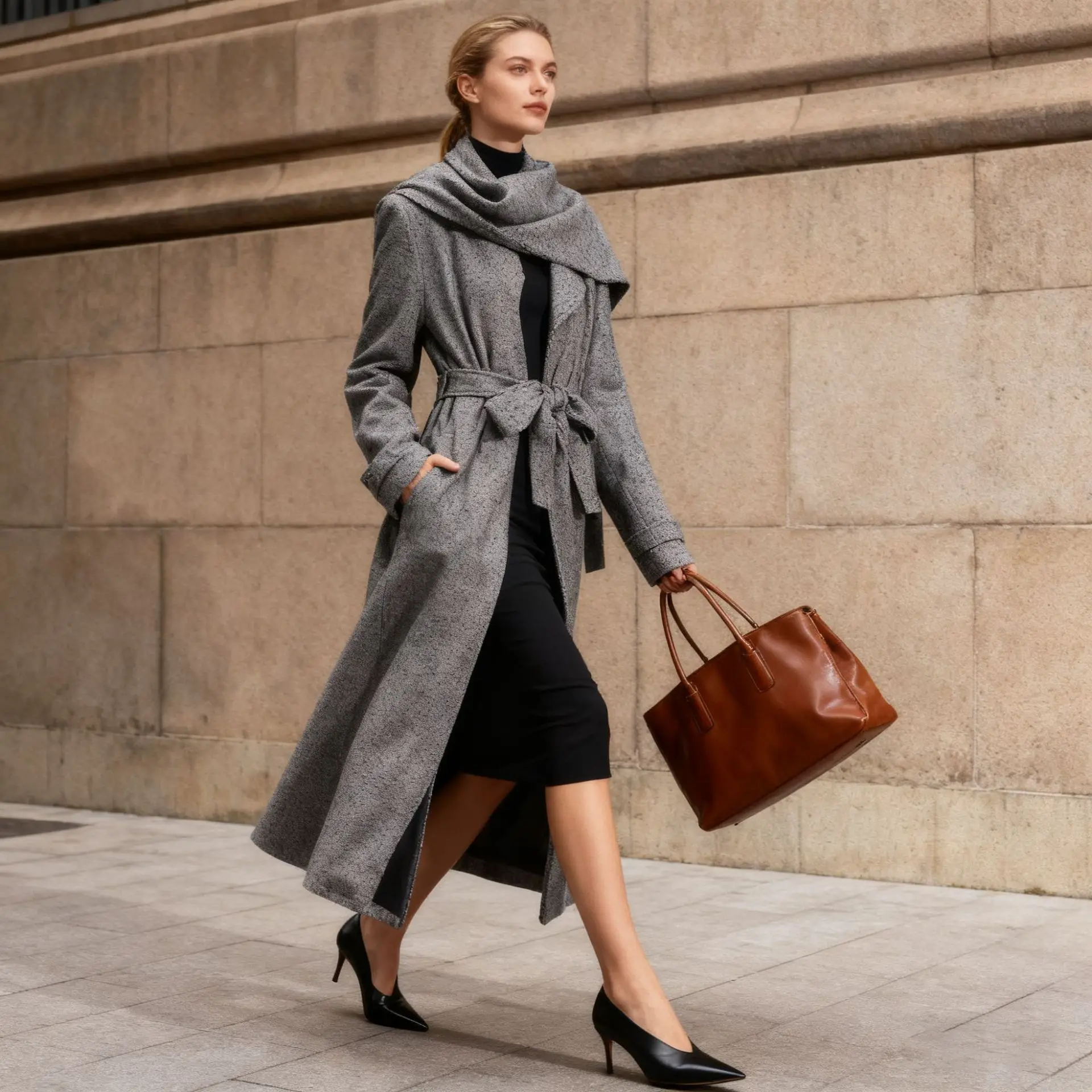 

Женский осенний модный плащ в шаль с облегающей талией, элегантное повседневное пальто для женщин