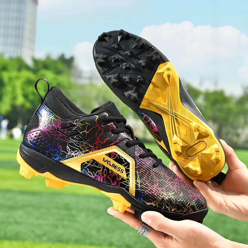 Summer Breathable Comfortable Lightweight Quality Soccer Shoes Broken Spike Tongue Training Soccer Shoes Couple Model