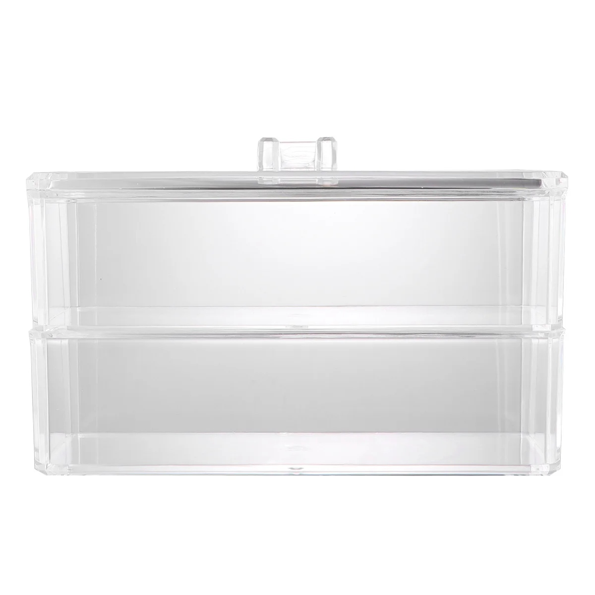 

Makeup Brush Storage Box Organizer Double Layer Transparent Container Large Capacity Scratch Resistant