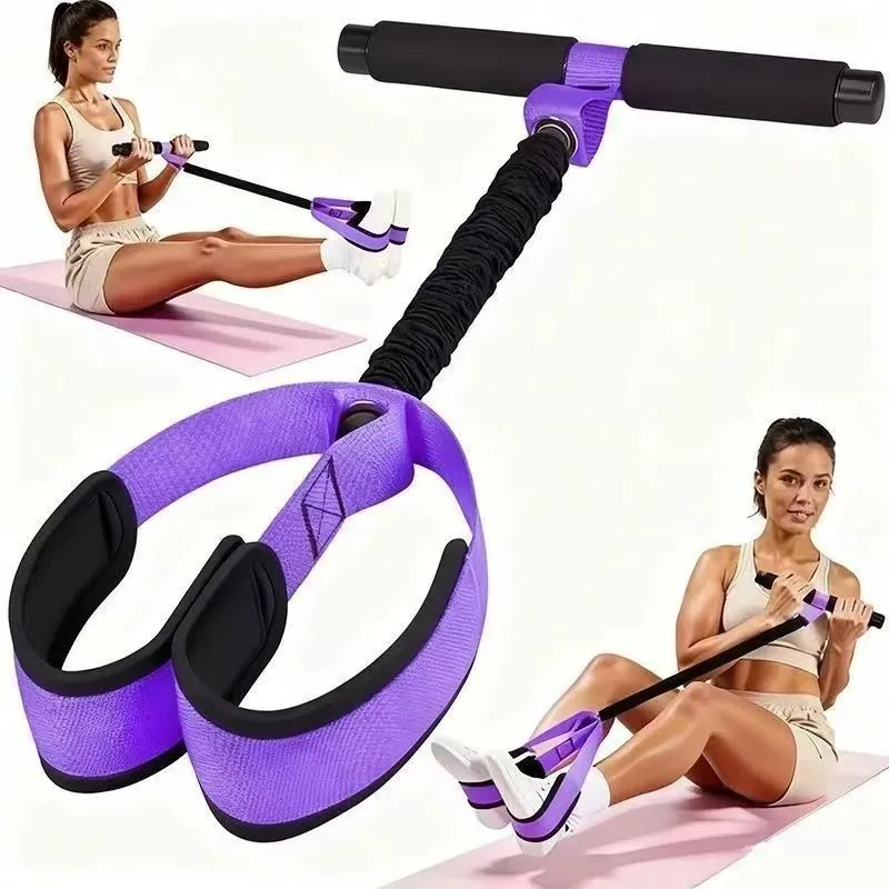 Upgraded Multifunction Pedal Resistance Band with Handle 3 Tube Adjustable Resistance Bands for Abdomen Waist Arm Core ABS Leg