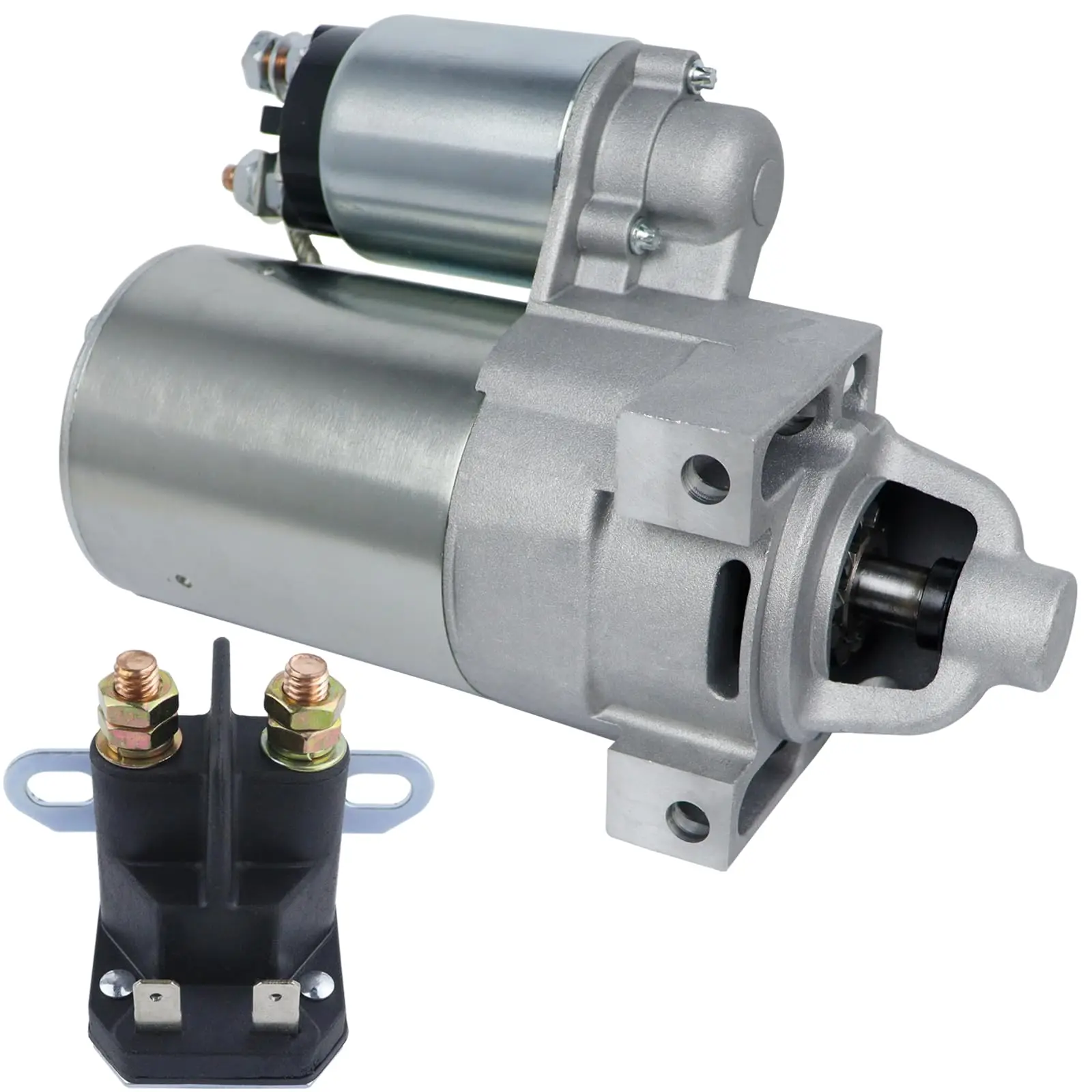 Starter and Relay Replacement for Kohler Engine, for John Deere L130, 2509808 2509809 2509811 41012414