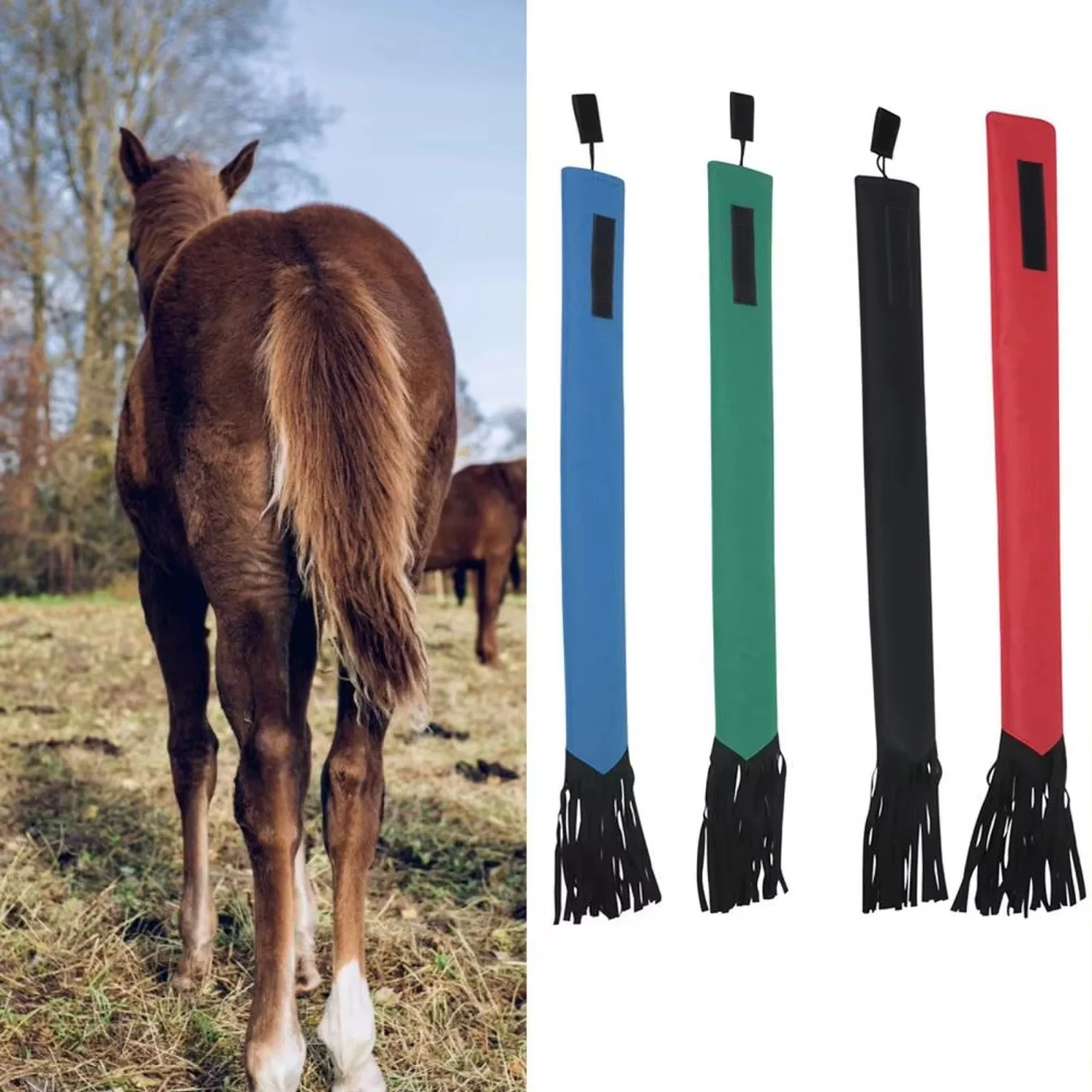 New Ponytail Storage Bag Mosquito Breathable Non-woven Fabric Horse Tail Bag Drawstring Horse Tail Protector Horse Accessories view 4