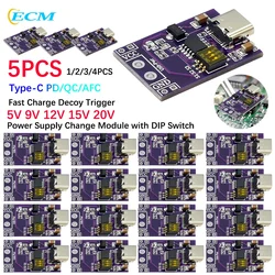 PD/QC/AFC Fast Charge Decoy Board Trigger Type-C/supporto USB 5V 9V 12V 15V 20V uscita a tensione fissa per caricabatterie solare veloce del telefono