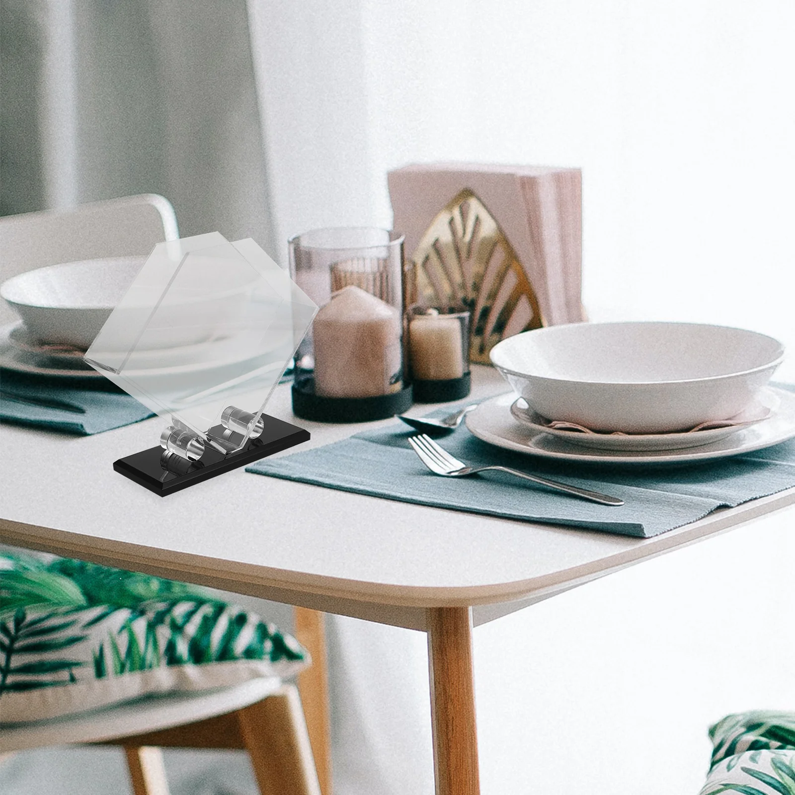 

Premium Clear Acrylic Napkin Holder Stand Stable Flat Base for Elegant Table Decoration in Any Setting Plaid Paper Napkins