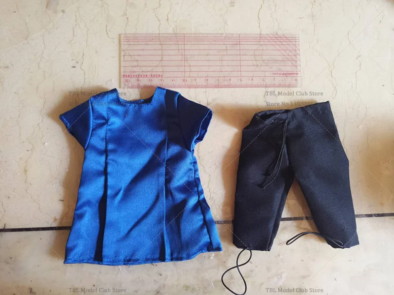 Odzież męska w skali 1/6, styl codzienny, dojazdy do pracy, styl osobisty, niebieska koszula i czarne spodnie, pasuje do 12-calowej figurki żołnierza.