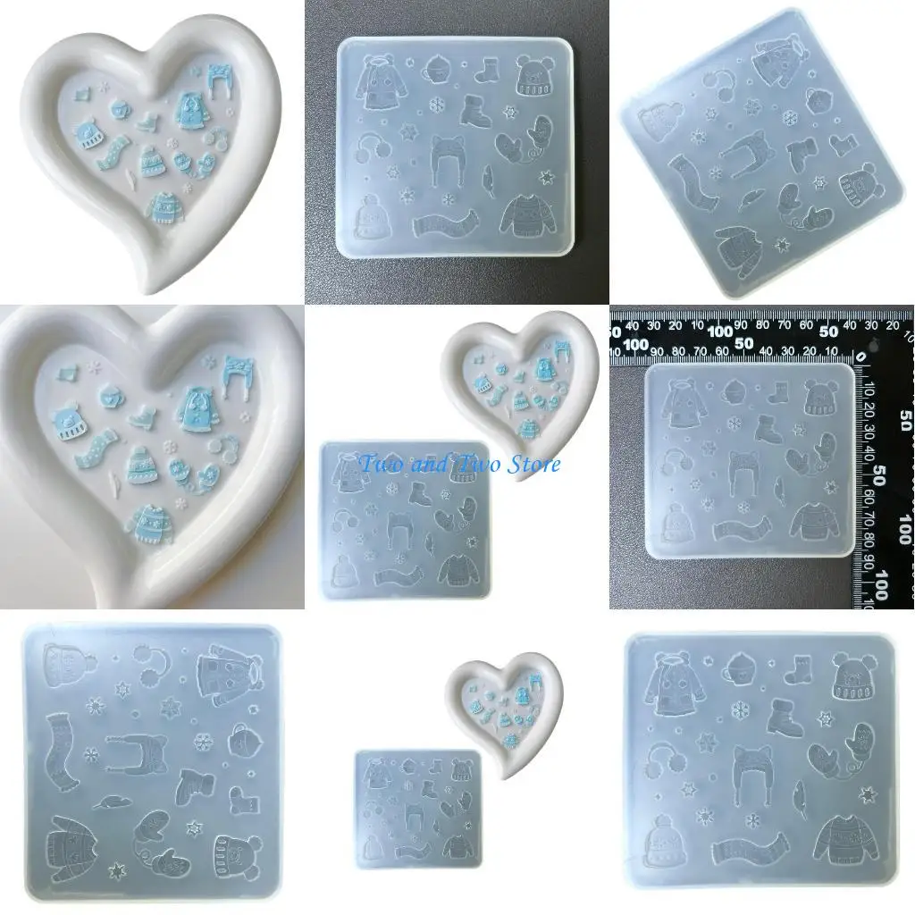 HX6F الشوكولاته فندان قوالب الحلوى صنع قوالب الملابس الشتوية شكل قوالب الخبز سيليكون لوازم الخبز للحلوى الغذاء #1