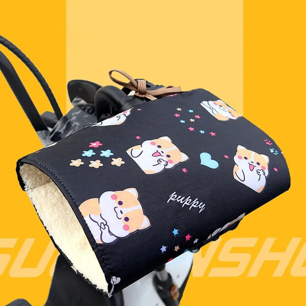 Gants chauds pour véhicule électrique, résistants au froid, imperméables, coupe-vent, poignées épaisses, protection des mains pour Scooters, dessin animé