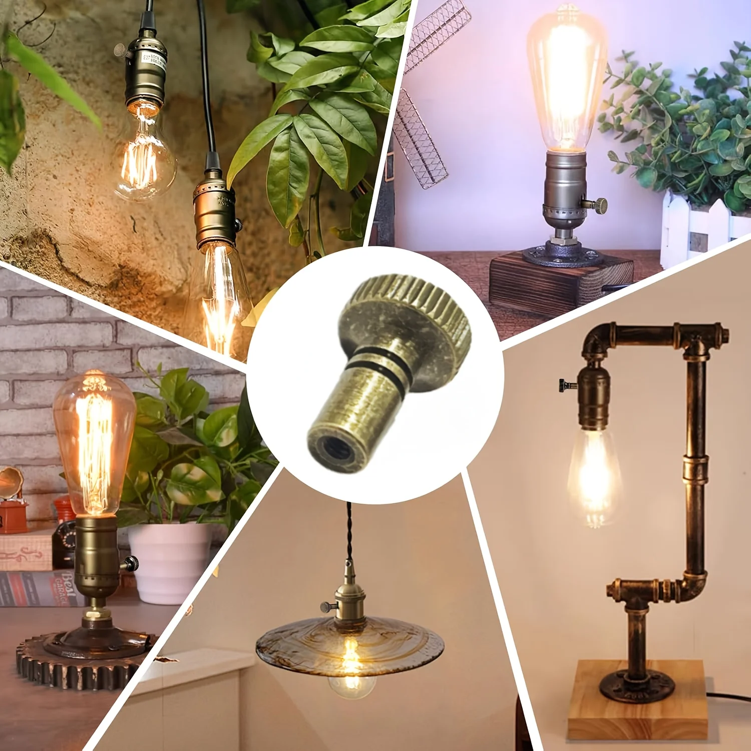 16pcs lamp holder handle with rotating knob in four colors, brass lamp switch knob replacement parts - view 5