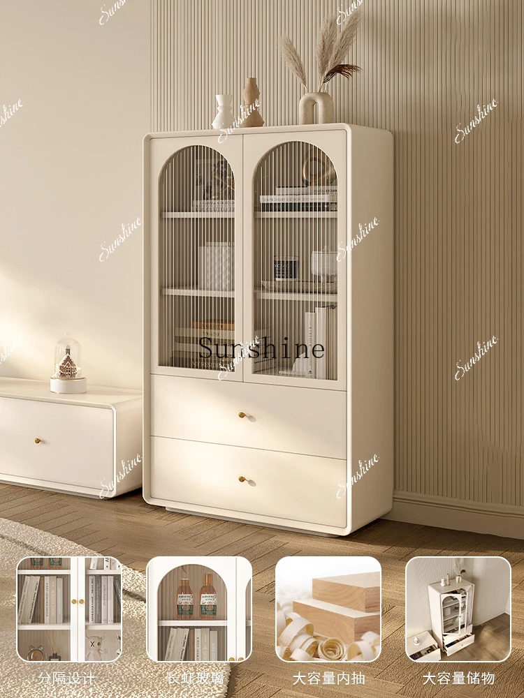 

Bedroom solid wood cream wind living room special wall chest simple TV locker FT