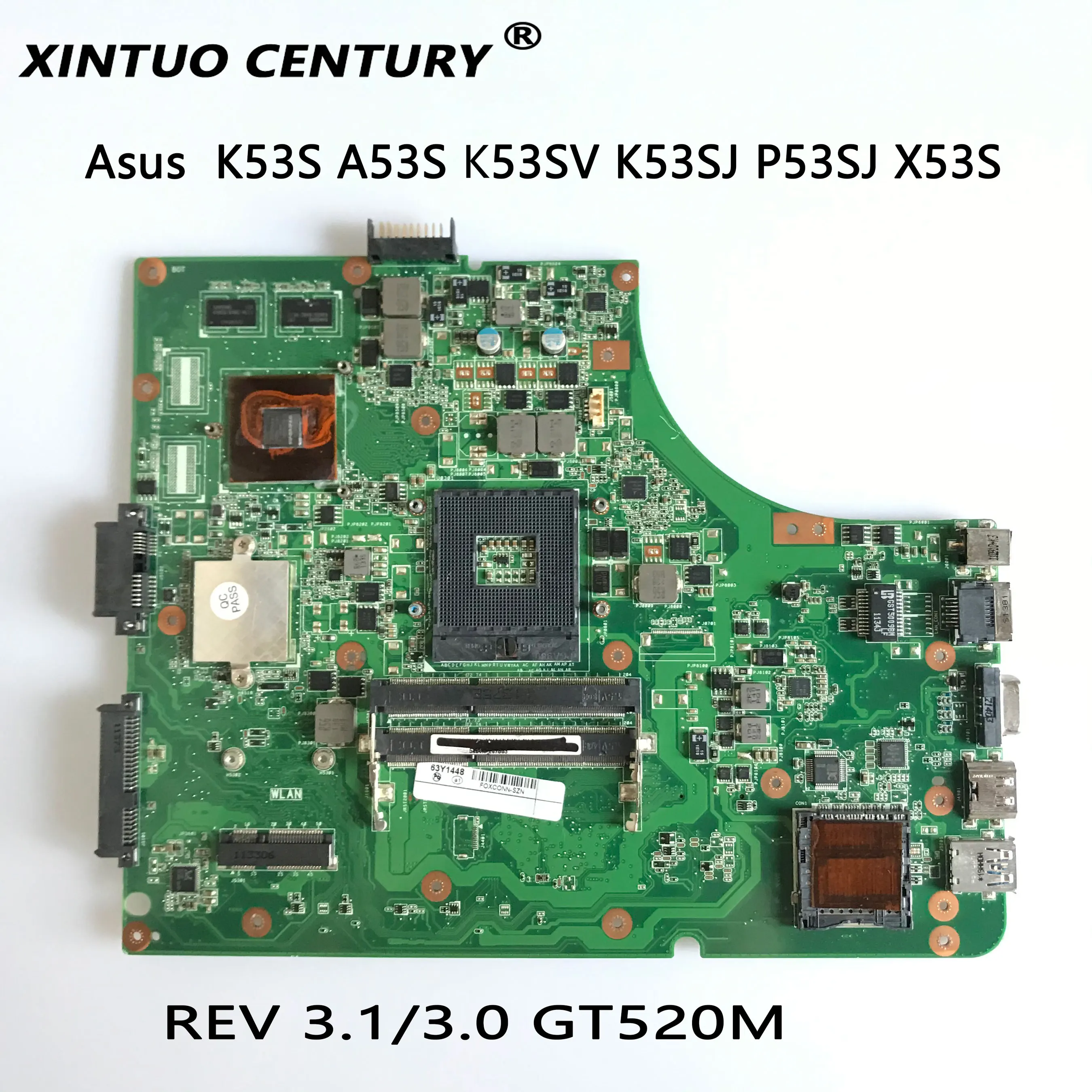 

For ASUS K53S A53S K53SV K53SJ P53SJ X53S Laptop Motherboard REV 3.1/3.0 GT520M Notebook Motherboard DDR3 100% Test work