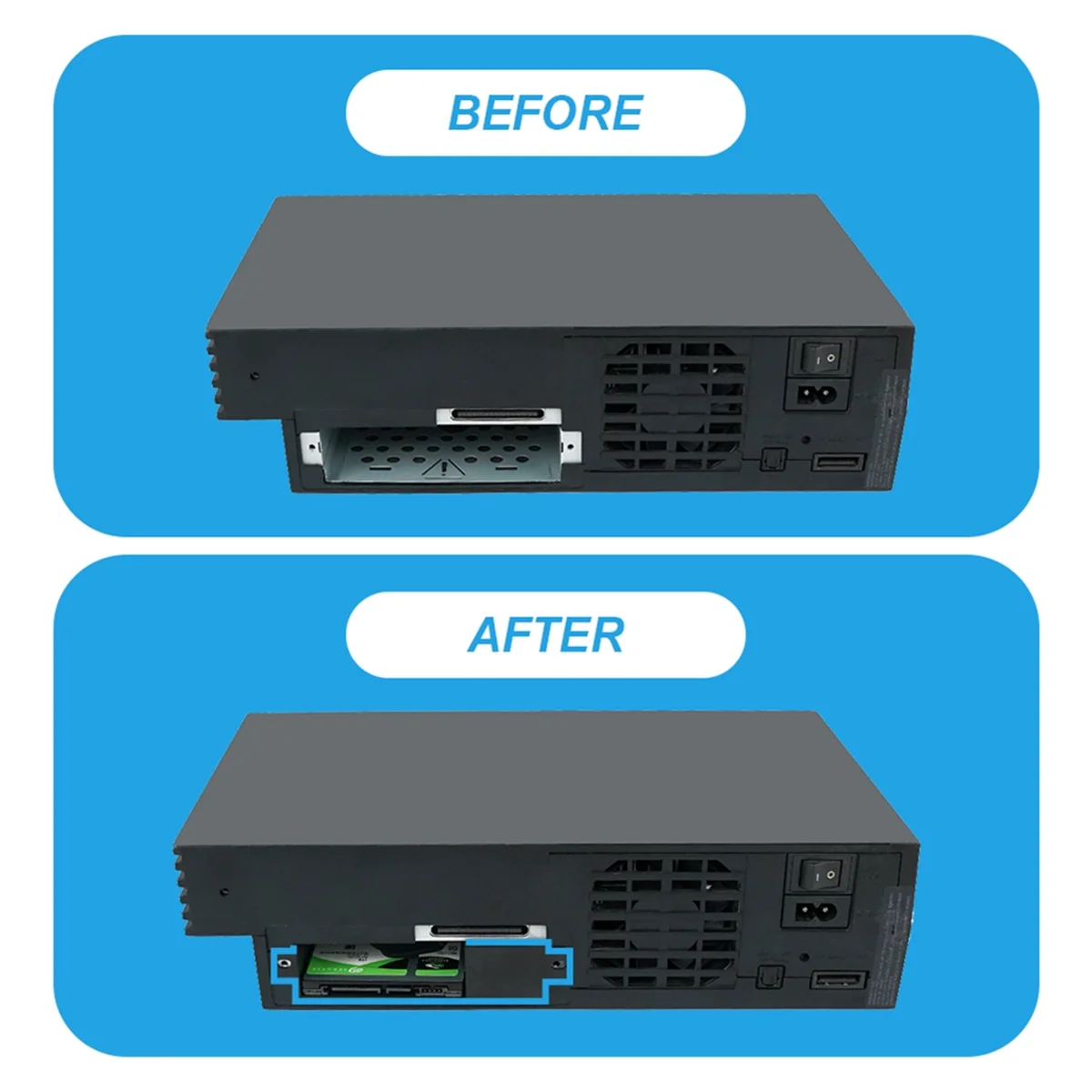 Retail! Upgrade 2.5-Inch Hard Drive HDD SSD Bracket with Screws for 2 PS2 SCPH-30000 and SCPH-50000 Fat Game Console