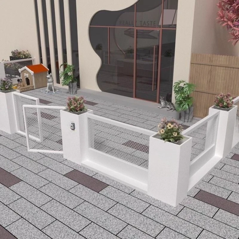 

Outdoor flower box guardrail partition Combined fence partition Catering milk tea shop