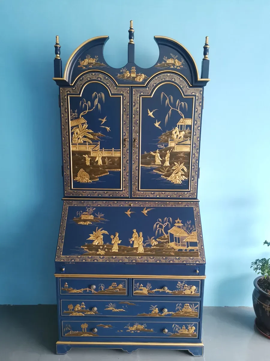 Painted decorative cabinet, hand-painted jewelry cabinet, classical eagle head cabinet