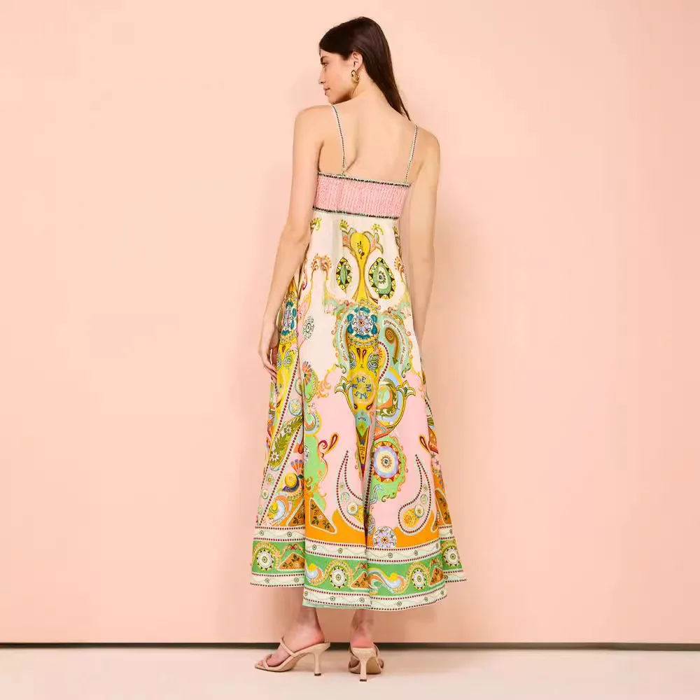 Nowa letnia sukienka z nadrukiem, temperamentna, na lato 2025