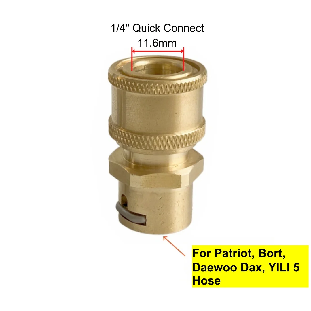 1/4 Quick Connect For PATRIOT DAEWOO BORT Wash Gun To Hose Adaptor Anti-Twist