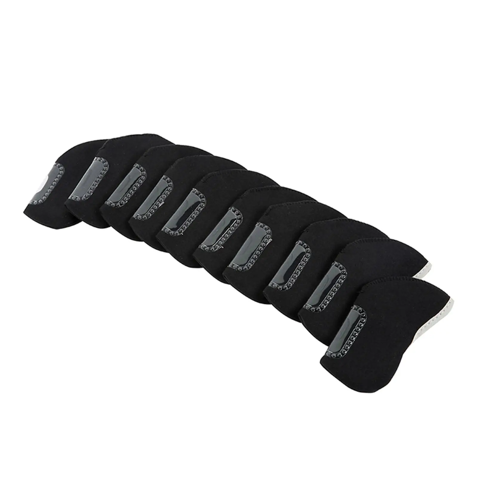 

10x Golf Iron Headcovers Set Transparent Window Neoprene Iron Club Covers Golf