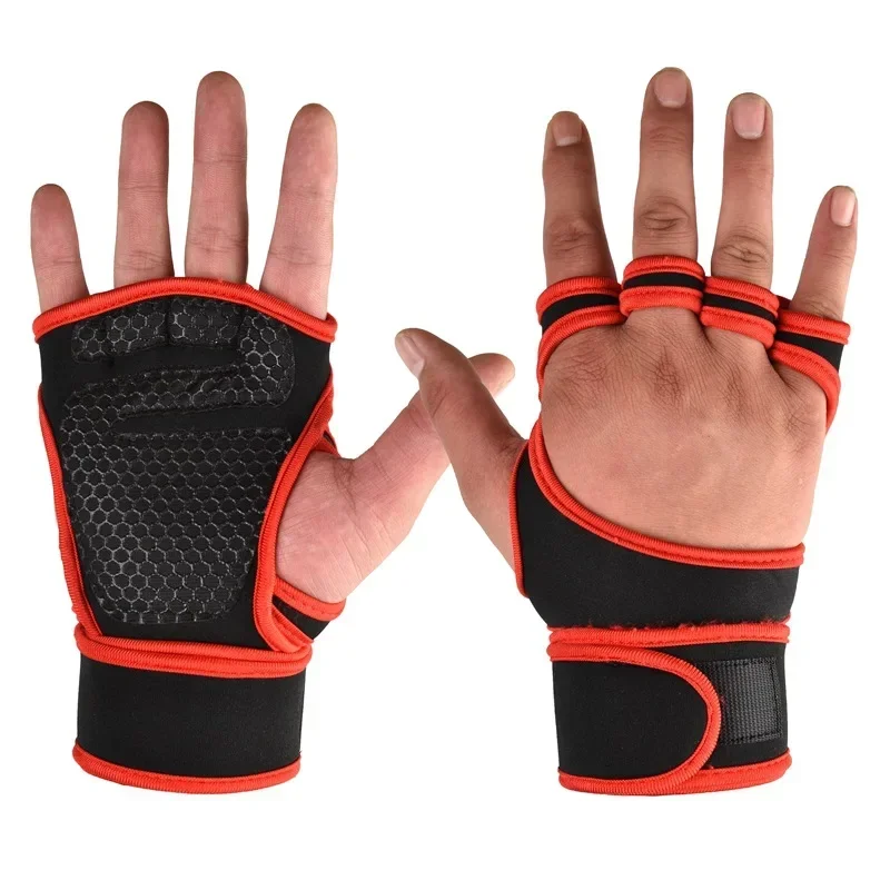 Brand New 1 Pair Weight Training Gloves Women Men Fitness Exercise Bodybuilding Gym Grip Gym Palm Protector Gloves