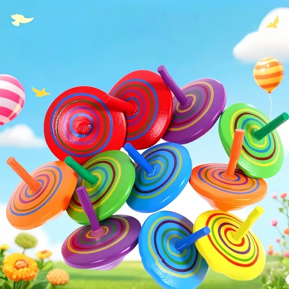 12/24 قطعة قوس قزح خشبي الدوران لحفلة عيد ميلاد استحمام الطفل عودة هدية رياض الأطفال مدرسة مكافأة صندوق الكنز شنطة هدايا ملء