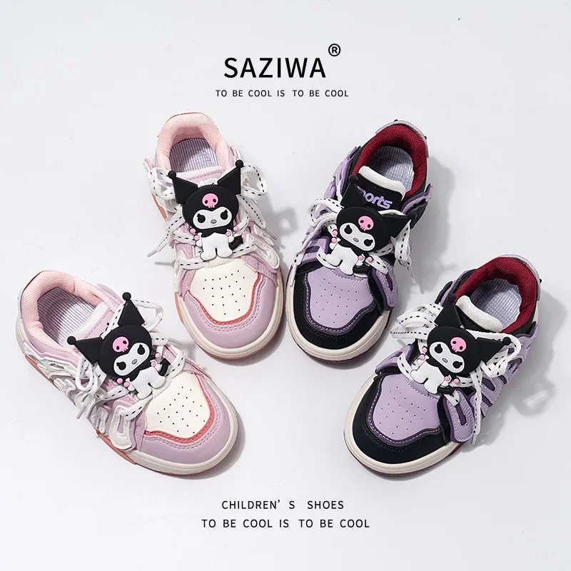 Girly Heart Kawaii Anime Casual Board Shoes Cute Kuromi Cartoon Children Spring Autumn Sports Sneakers Ins Gifts for Kids