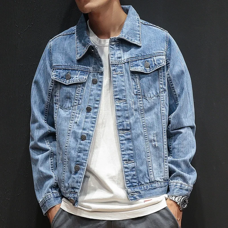 

2024 Men's Slim Denim Jacket Autumn Handsome Casual Jacket