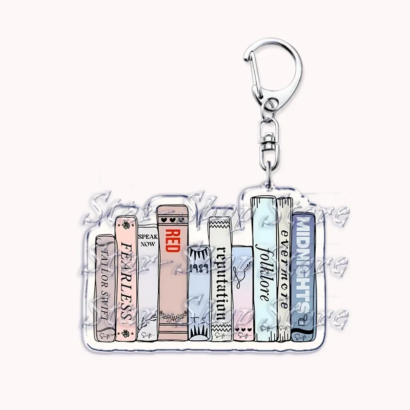 Popular Singer Keychains for Accessories Bag Folklore Eras Tour Evermore Reputation 1989 TTPD Keyring Jewelry Fans Lover Gifts