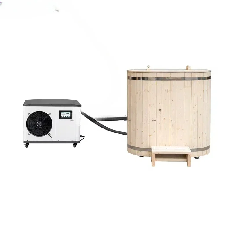 Wooden Outdoor Cold Plunge Tub Portable Chiller Recovery Pod - Insulated Ice Bath Tupe Optional