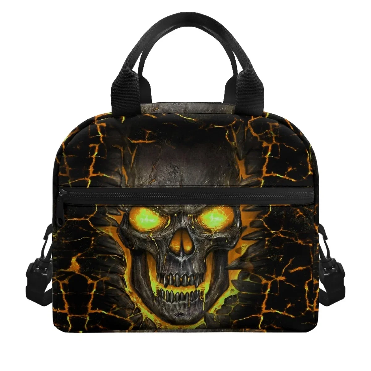 

Halloween Gift Gradient Skull Pattern Woman Insulated Lunch Bag The Material Soft Comfortable Not Easy To Fade Handbag Satchel