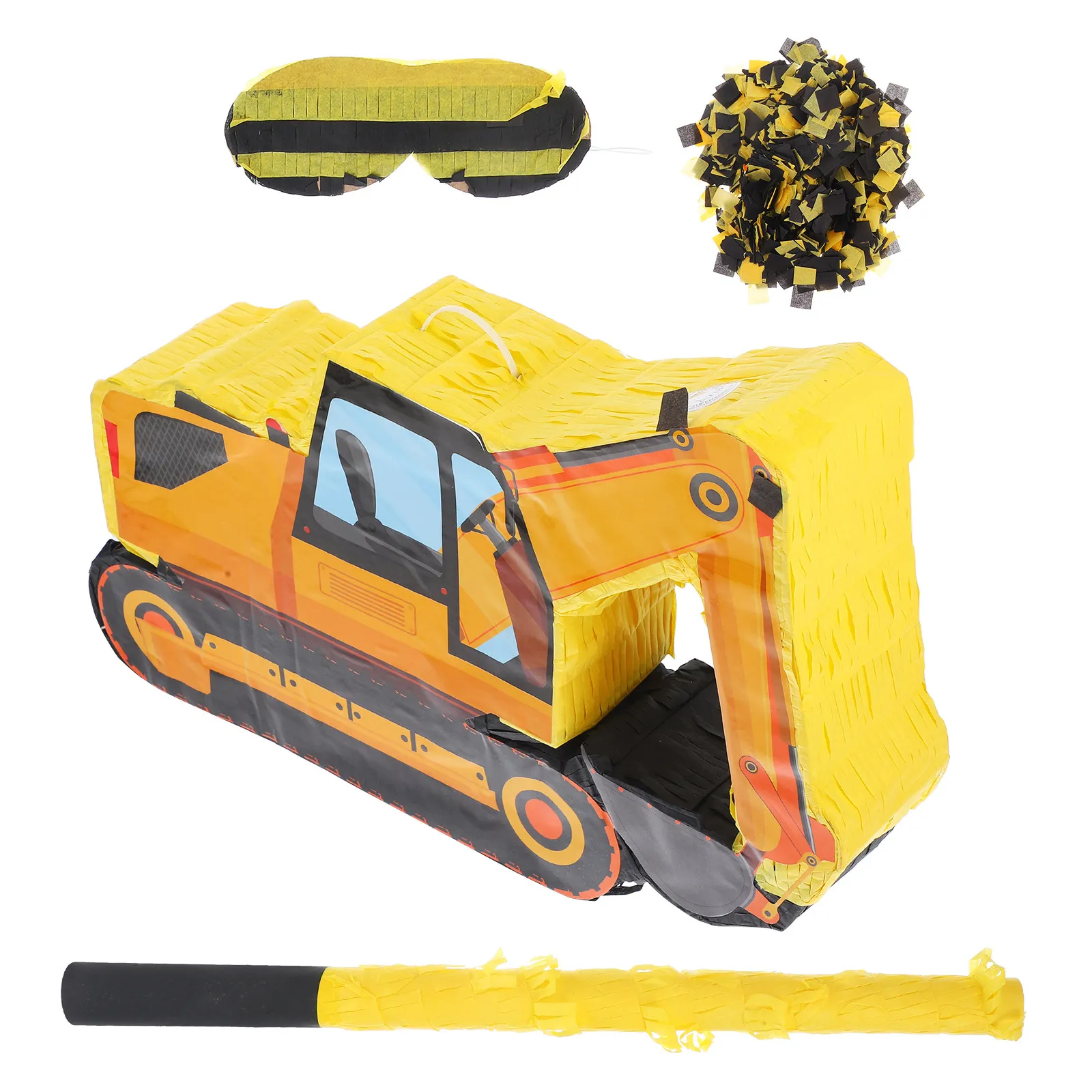 

Набор пинятас в виде экскаватора для вечеринки, в комплекте повязка на глаза, пиньята в виде строительной техники для дня рождения