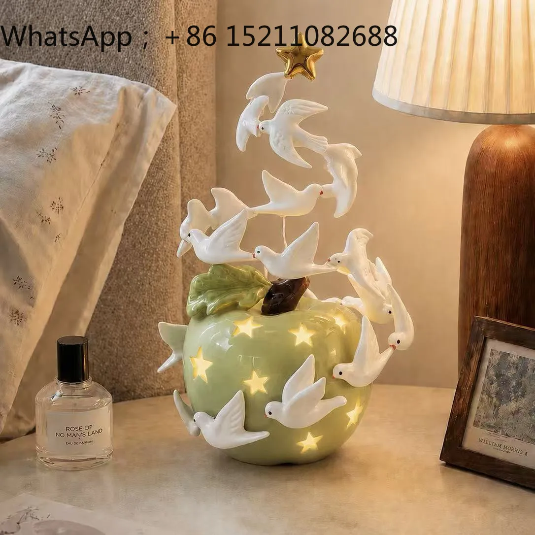 SCY Apple Ceramic Material Pack Bedside Tabletop Ornament Atmosphere Birthday Gift Ornament