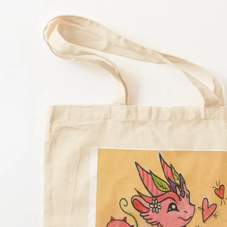 Cute dragon Tote Bag tote bags aesthetic tote bag custom Handbags sacs de shopping