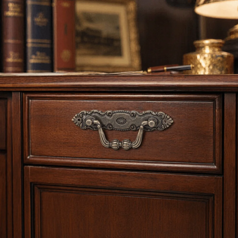 4pcs Vintage 10.5*2cm Cabinet Handles Zinc alloy Lightweight Drawer Pulls Door Handles Wardrobes